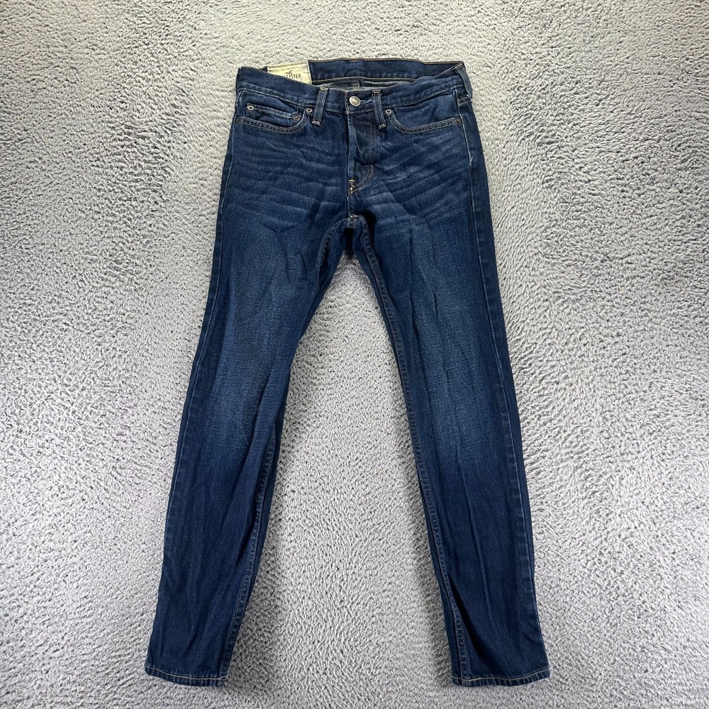 Hollister Jeans Mens 28x30 Blue Cotton Denim Straight Leg Travel Workwear Faded